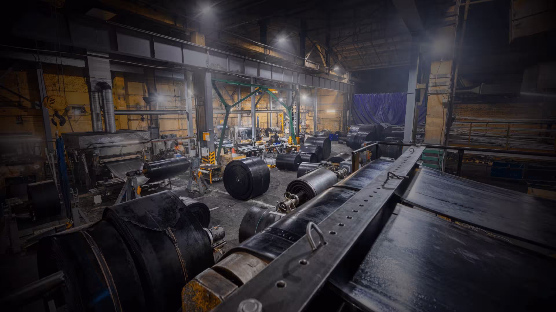 Industrial materials in a processing facility